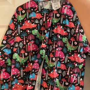 Uniform Advantage Dinosaur Print Scrub Jacket